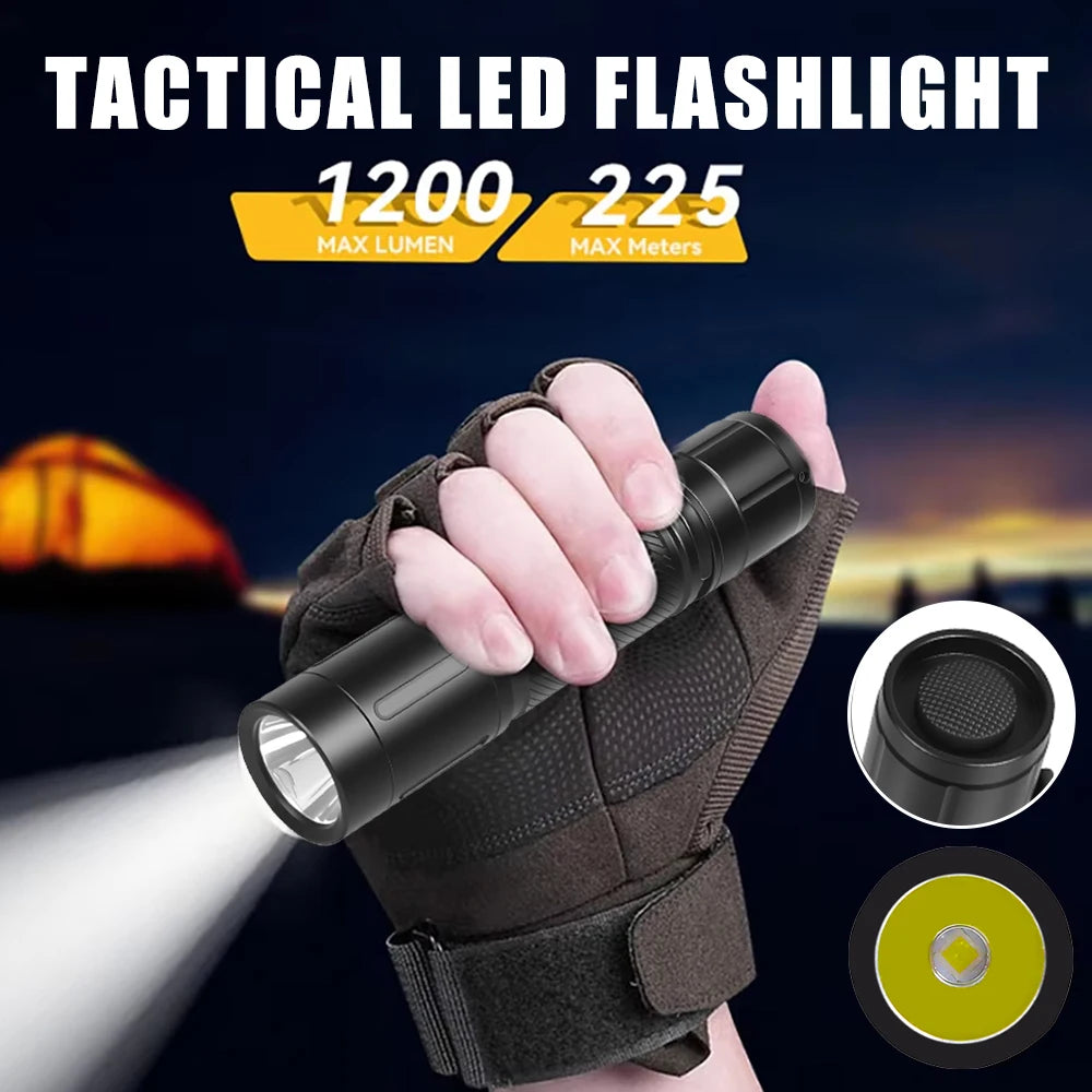 KDULIT 1200-Lumen Tactical LED Flashlight | IP66 EDC Torch