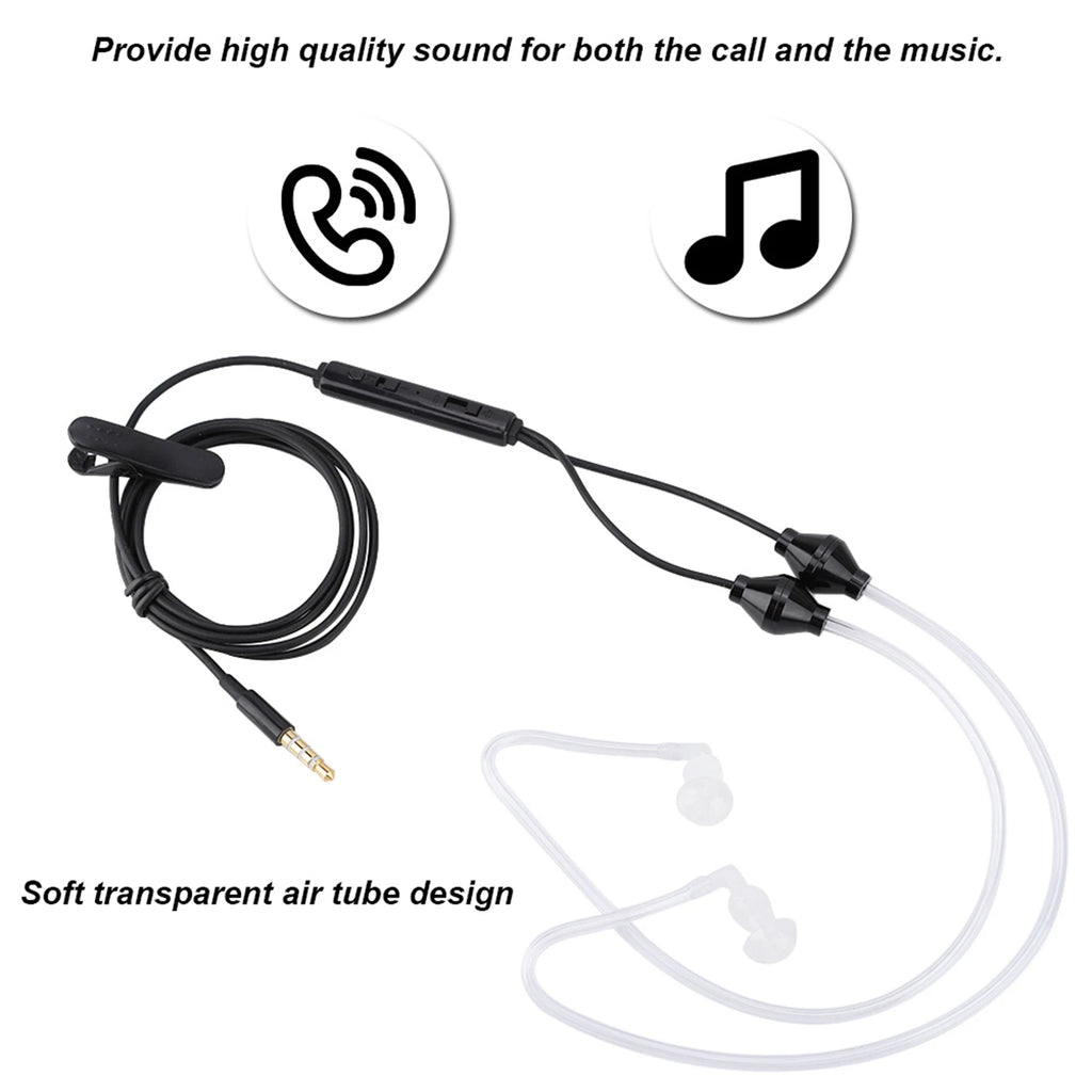 Earphone Anti Radiation Air Acoustic Tube Earpiece Microphone Mobile