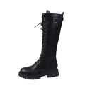 Women Boots Autumn 2023 Female Platform Gothic Shoes Black Leather Zpaxo black 36(Foot 23cm) China Mainland
