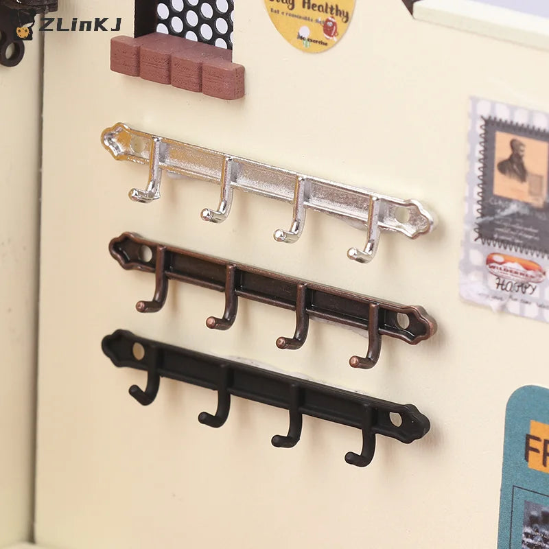 ▶1/12 Dollhouse Metal Clothes Racks Wall Hook Dollhouse Miniature Furniture Dolls House Accessories Pretend Play Toys Zpaxo