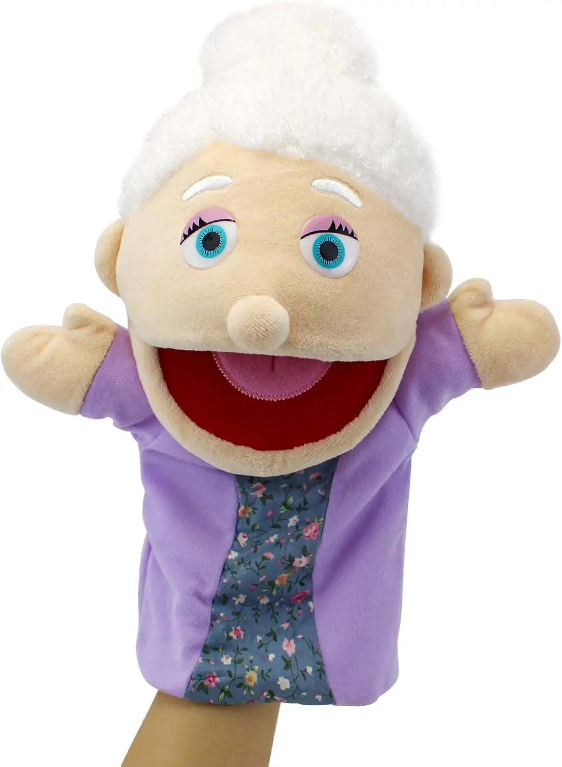 Family Plush Hand Puppets 28- Soft Skin-friendly Toy Open-mouth Zpaxo Grandma