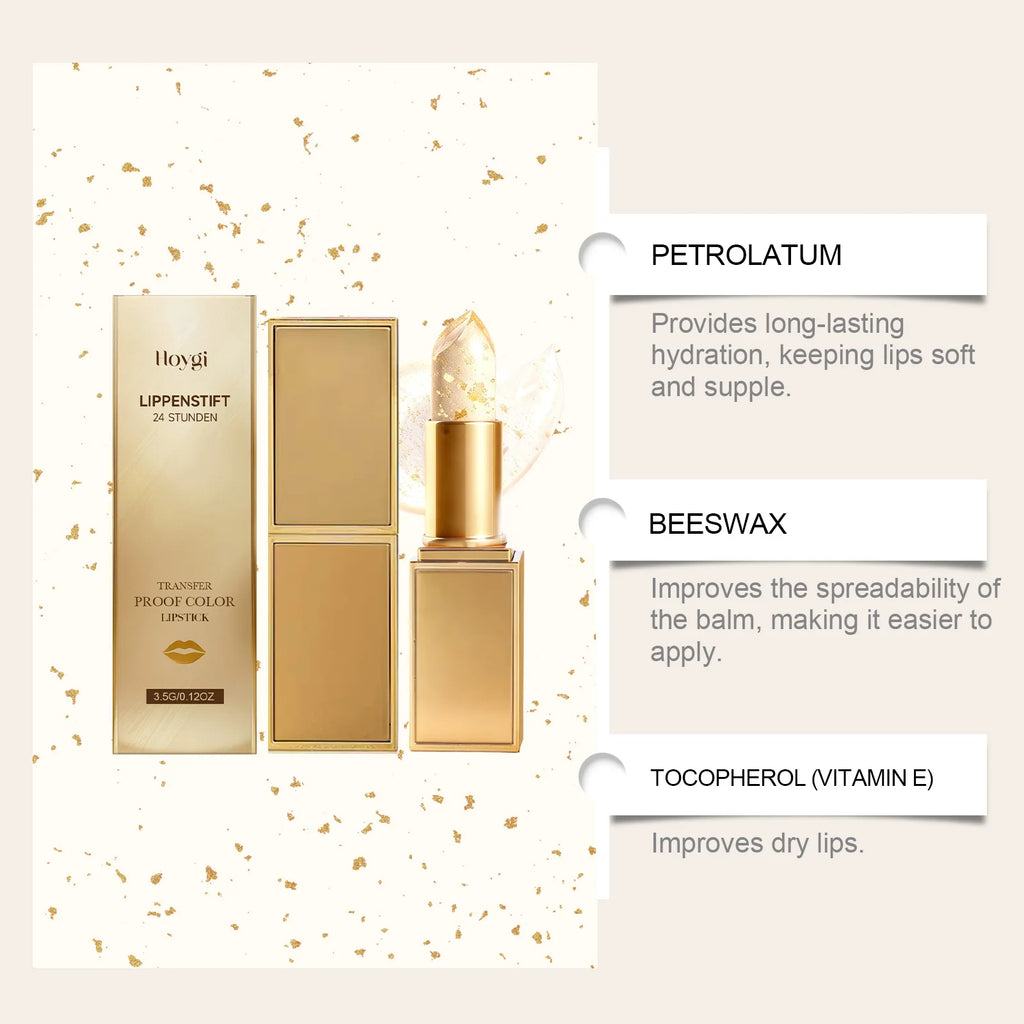 Hoygi Gold Foil Color Changing Lip Balm – Moisturizing Tint Color Changing Lip Balm Zpaxo