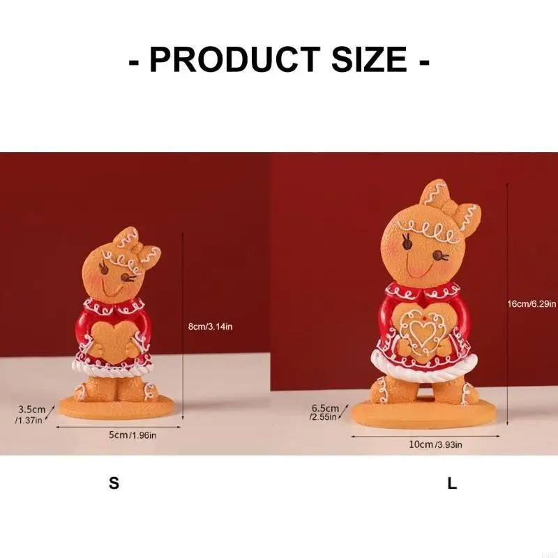 Gingerman Resin Ornament Christmas Figurine Decoration Tabletop Shelf