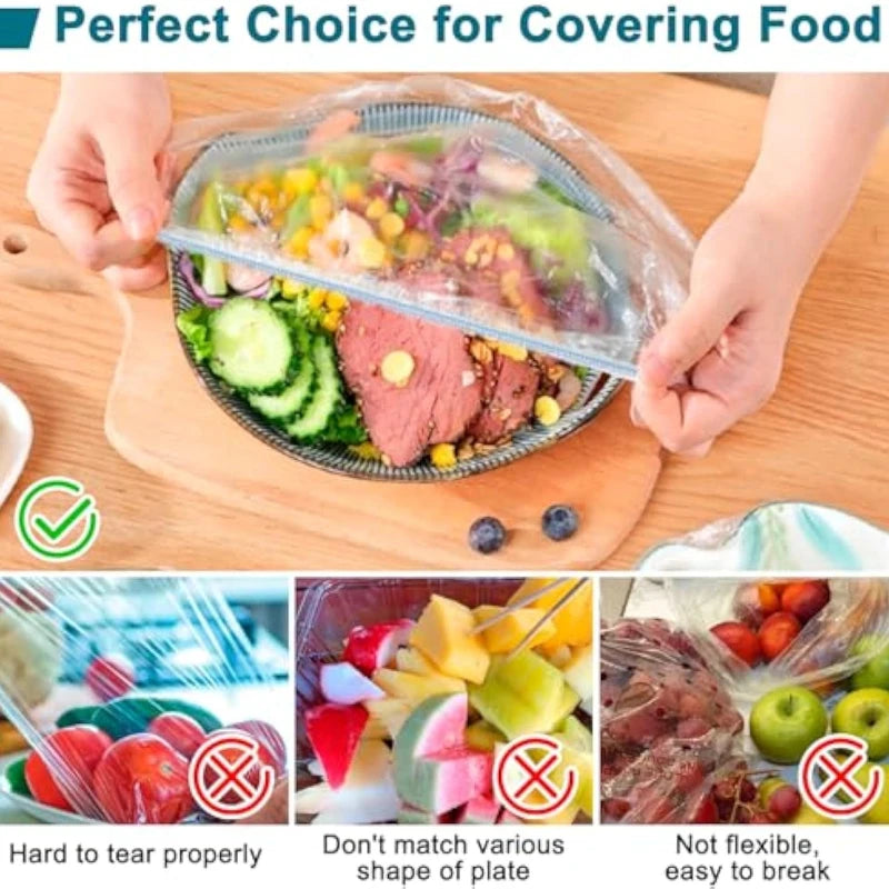 Disposable Food Cover Food Protection Pouches Refrigerator Fresh-Keeping Cover for Fruit Vegetable Storage, Freshness Seal Wraps Zpaxo