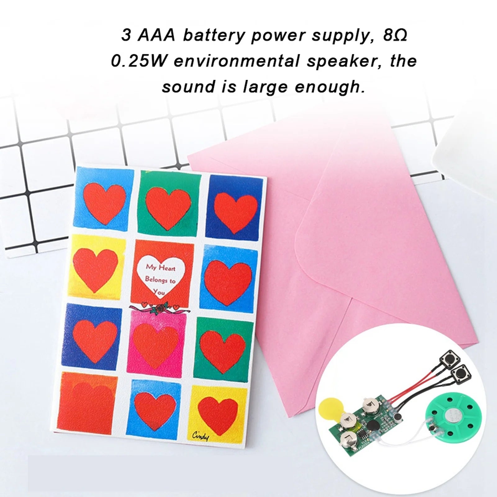 4mins DIY Recordable Greeting Card Module Light Sense Voice Sound