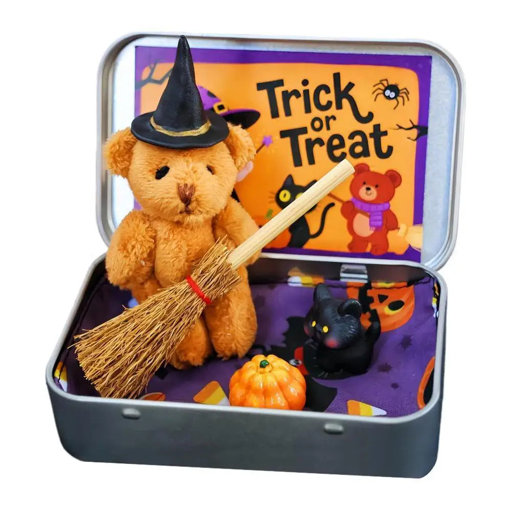 Witch Teddy Bear in a Box – Halloween Plush Gift & Party Favor Halloween Plush Bear Zpaxo A