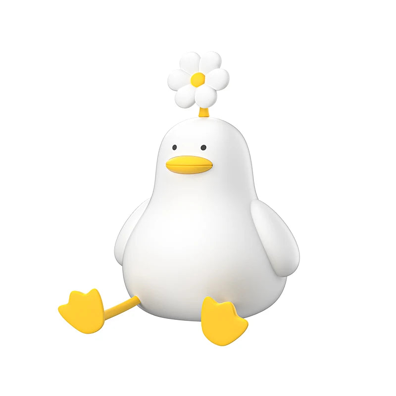 LED Night Light Cute Duck Cartoon Animals Silicone Lamp for Children Kid Touch Sensor Timing USB Rechargeable for Birthday Gifts Zpaxo C