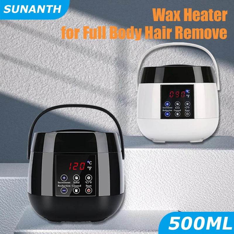 500ML Wax Heater For Hair Removal Wax Melting Warmer Pot with LCD Temperature Display Hard Wax Melter Professional Tool Zpaxo