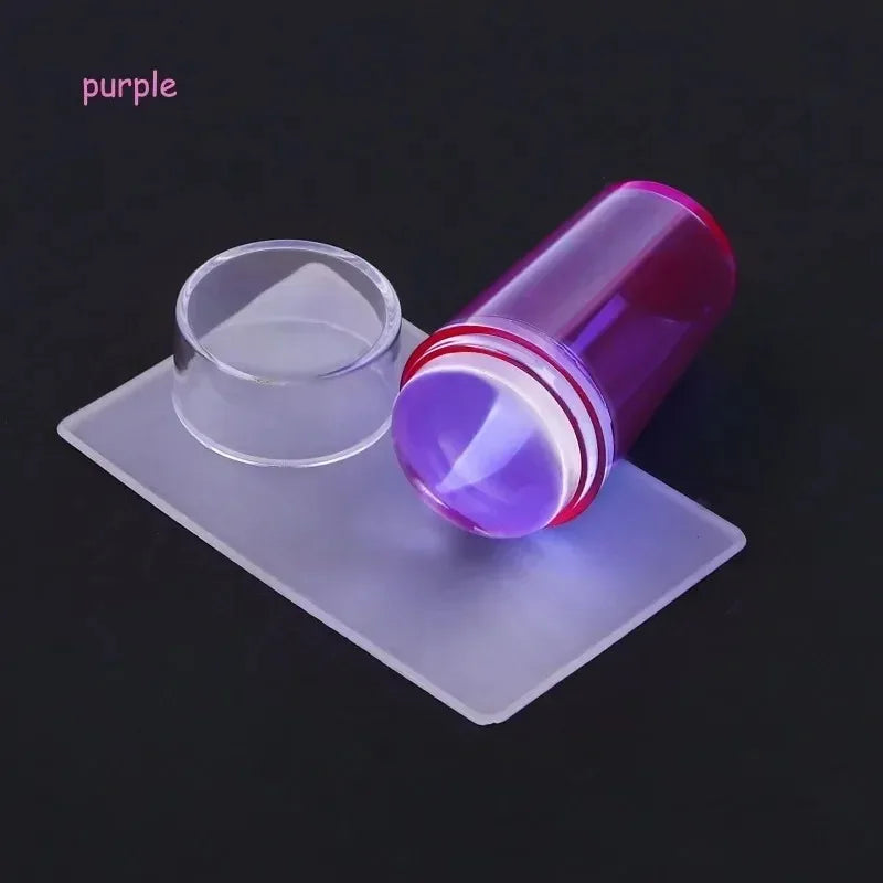 Nail Stamping Jelly Silicone Printing Polish French Tip Stamp Zpaxo Purple