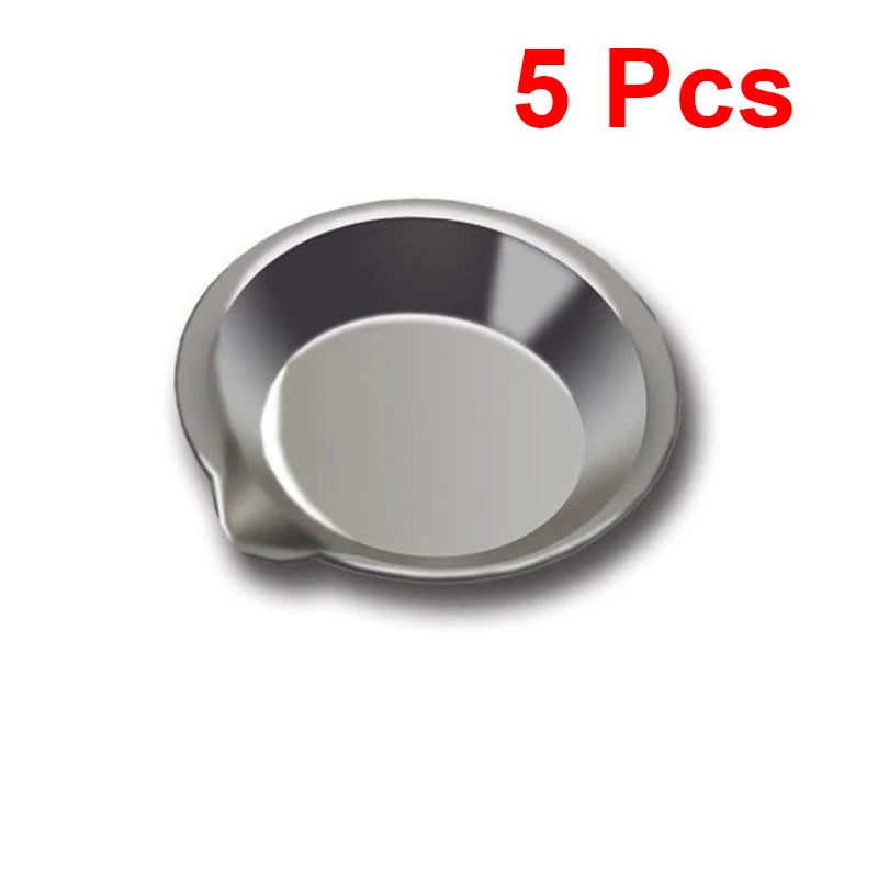 1-10pcs Stainless Steel Painting Palette Spouted Color Bowls Oil Paint Trays Paint Color Mixing Cups For Art Stationery Supplies Zpaxo 5pcs With mouth