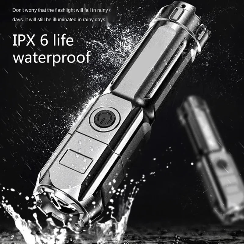 KDULIT USB Rechargeable Zoomable LED Flashlight – 3 Modes