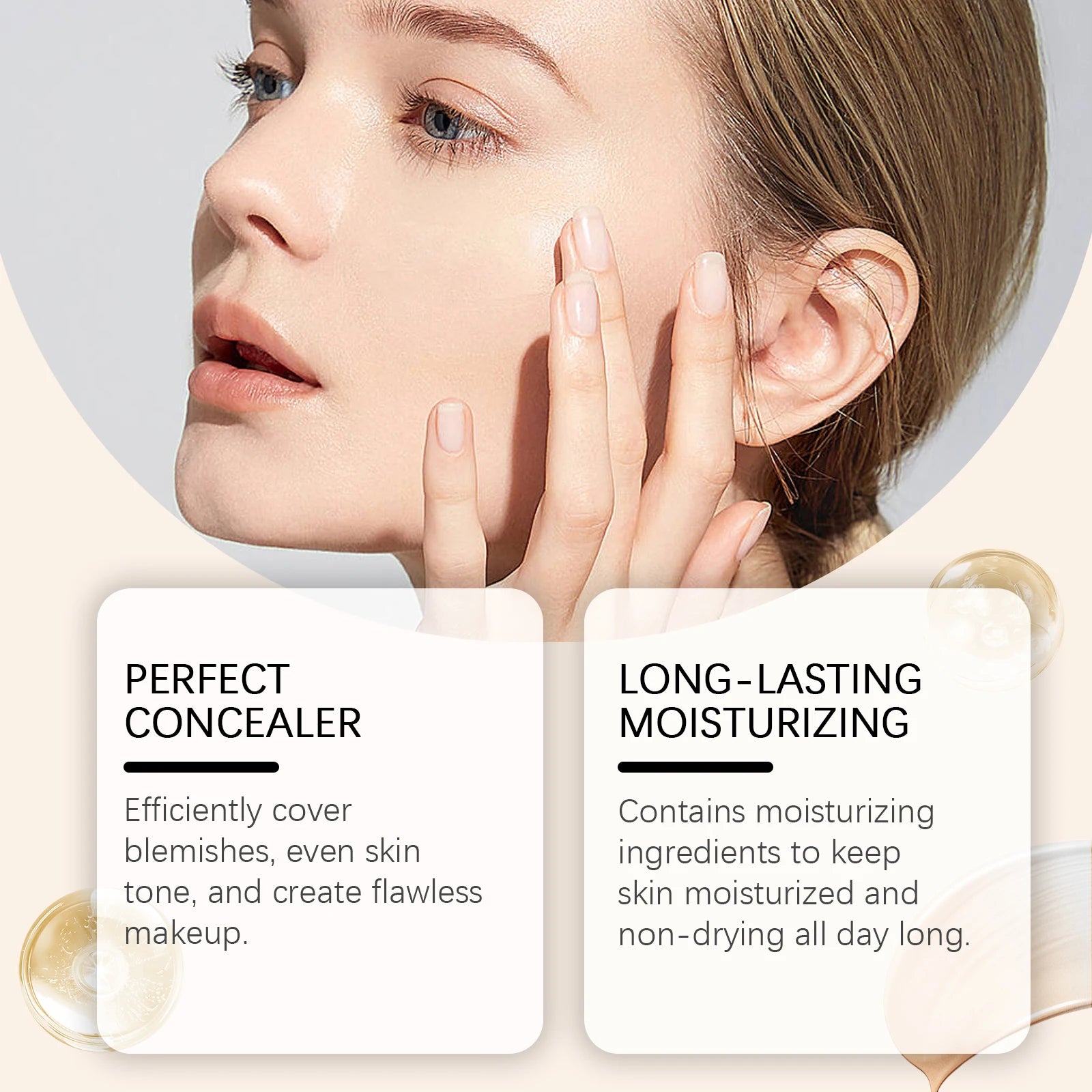 Eelhope 4-in-1 Color Changing Foundation SPF 50 Serum Concealer Liquid Foundation Zpaxo