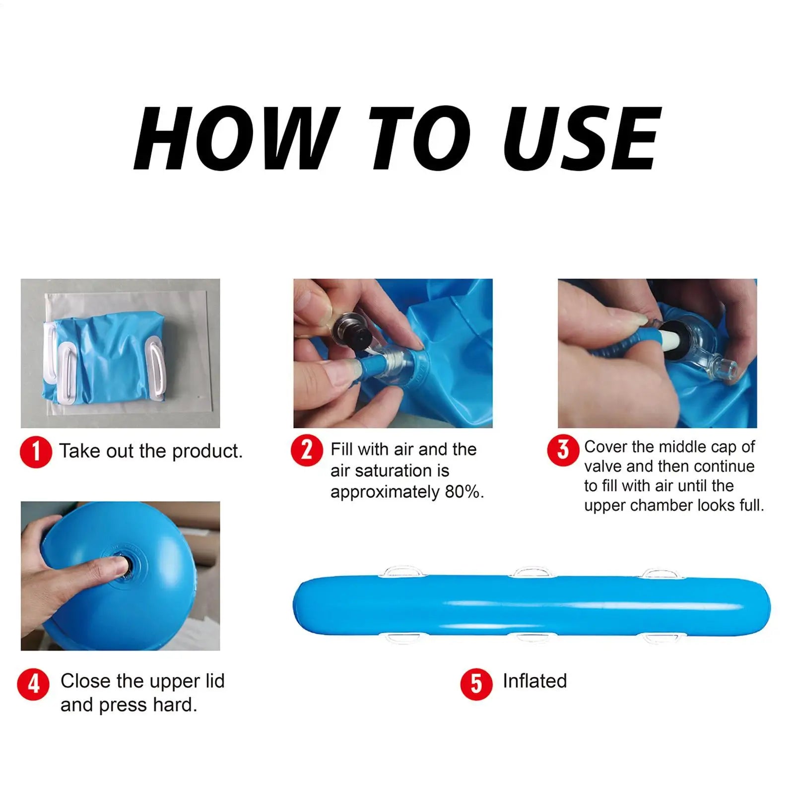 Inflatable Noodle Floats Handles PVC Floating Kids Adults Summer Zpaxo