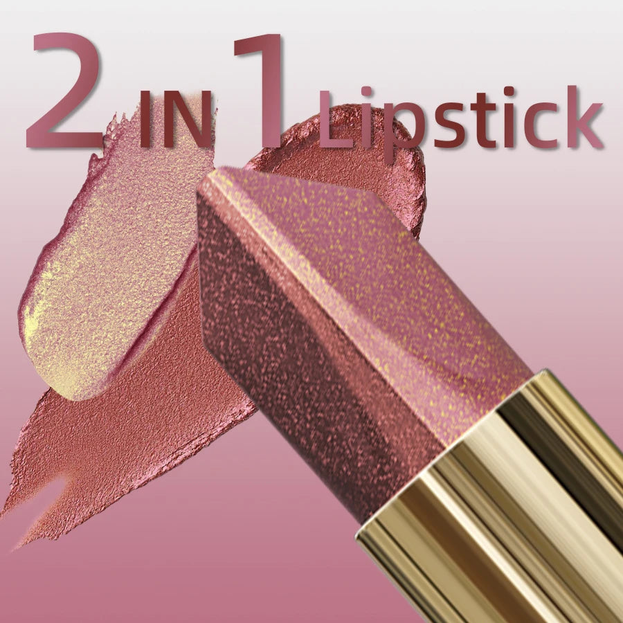 Two Tone Colors Lip Liner Pen Glitter Matte Velvet Finish Smooth