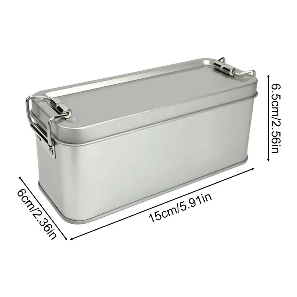 Tin Box Rectangular Empty Storage Container Metal Tin Box for Cosmetics Candy Cookie Home Office Travel Jewelry Pen Eraser Zpaxo Silver