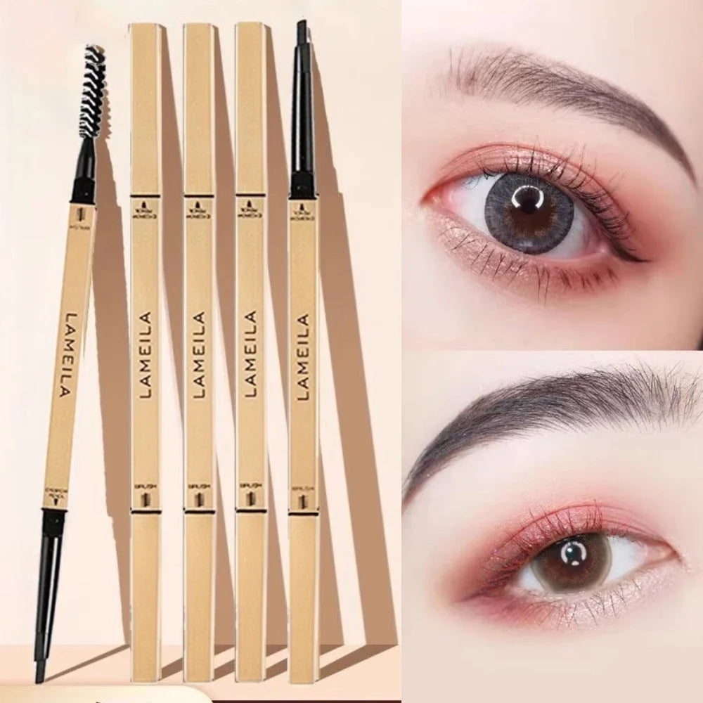 5 Colors Brush Double Head Eyebrow Pencil Waterproof Smooth Stick Zpaxo