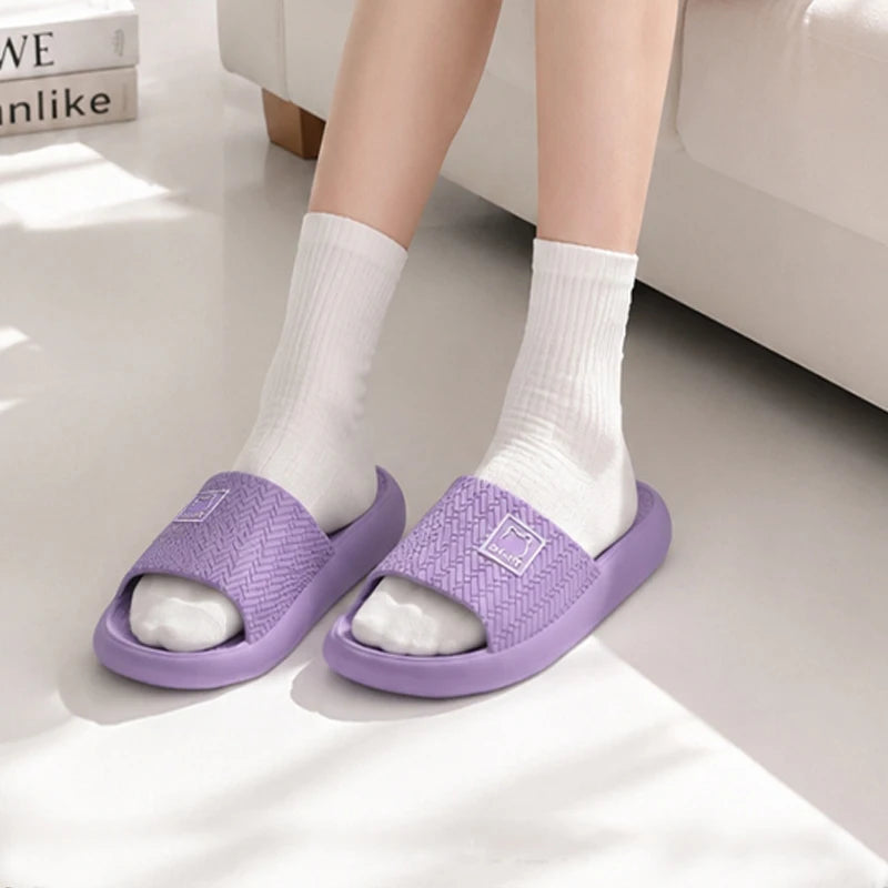 Cute Women's Slippers Indoor Soft Sole Cartoon Bear Slides Bathroom