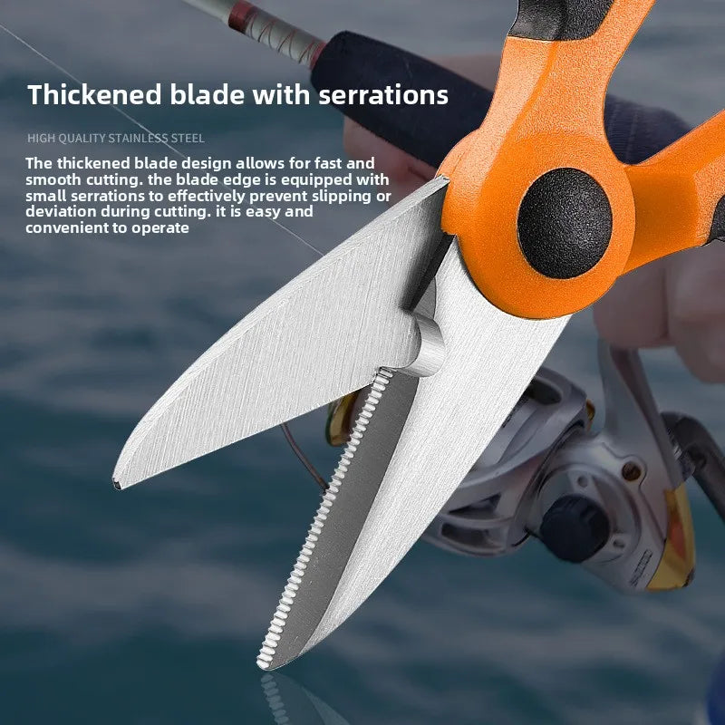Stainless Steel Fishing Scissor Accessories Electrician Portable Scissors Plier Cut PE Braid Line Lure Carp Fishing Tools Zpaxo