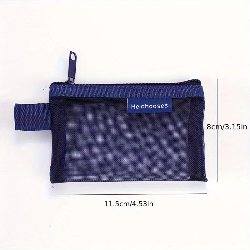 1 Mini Nylon Zipper Pouches Random Packable Lightweight Key Organizer