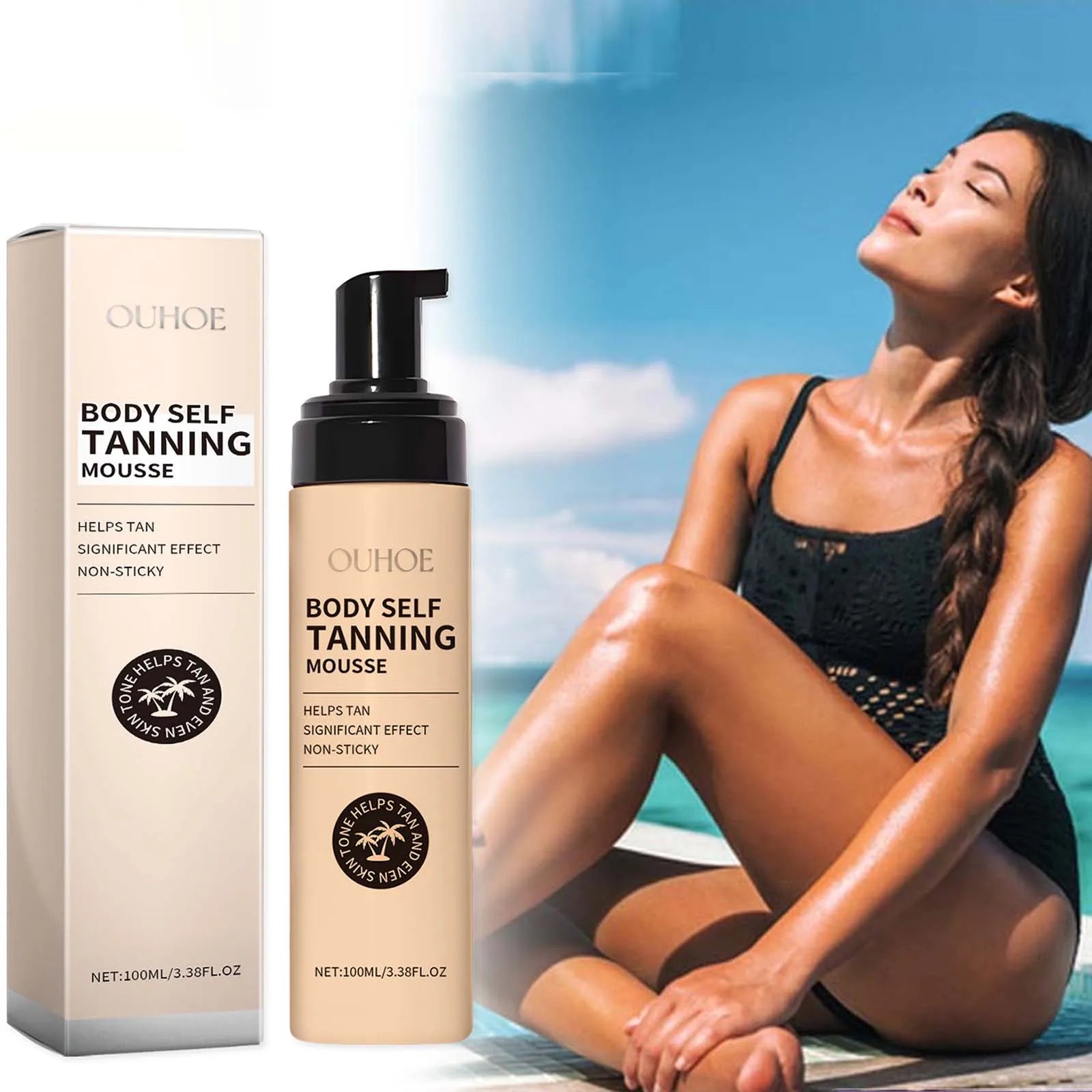Ouhoe Self Tanning Mousse – Sunless Body Bronzer 100ml Self Tanning Mousse Zpaxo 100ml