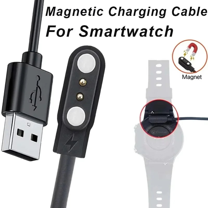 Universal Smart Watch Magnetic USB Dock Charging Cable Adapter 2Pin 4Pin For Adult Kids Smartwatch Power Charge Wire Accessories Zpaxo