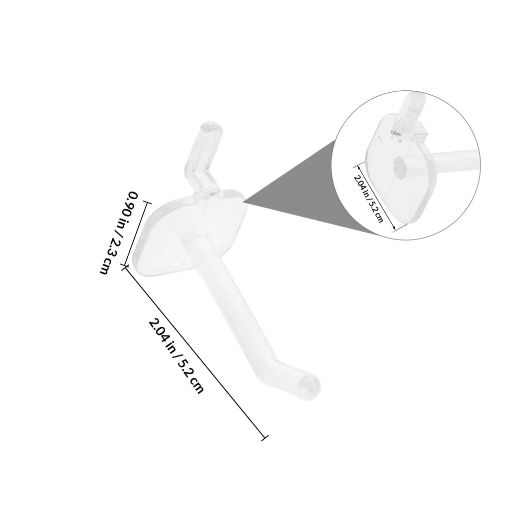 Clear Plastic Pegboard Hooks Firm Stable Grip Easy Install Multi Use