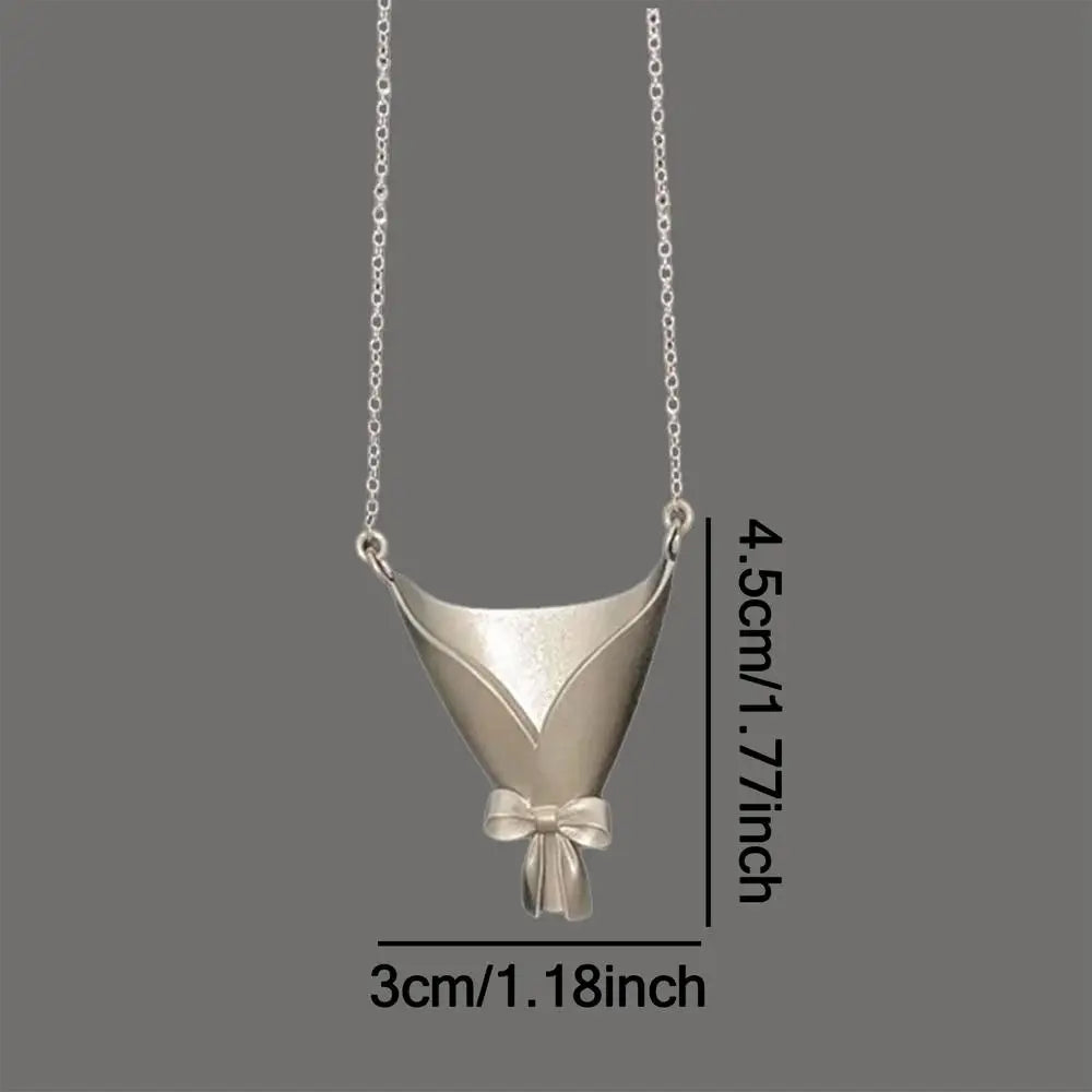 Vase Necklace Flower Bouquet Necklace Flower Holder Necklace Pendant Creative Floral Vase Necklaces Aesthetic Jewelry Gift Zpaxo 1PC