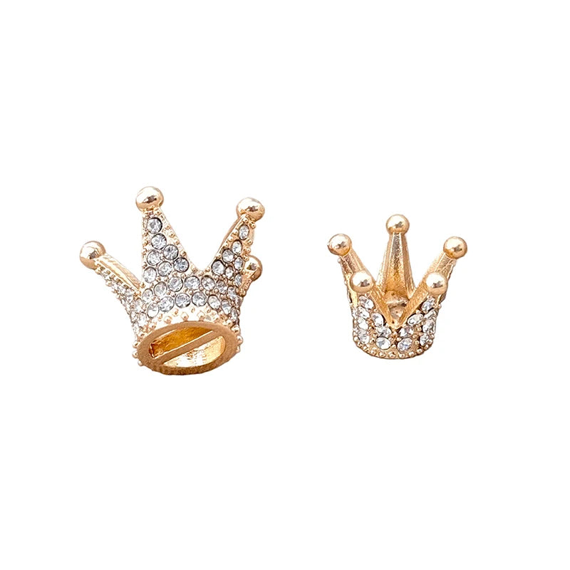 Gold Miniature Dollhouse Crown 2 Mini Alloy Rhinestone Princess Tiara Zpaxo