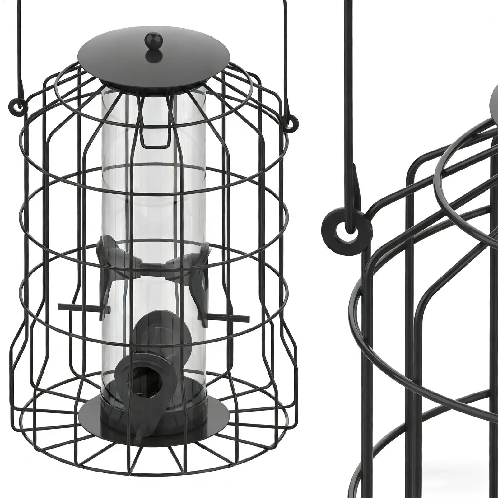 Bird Feeder 4-Port Weatherproof Squirrel Proof Metal Large Bird Feeder Outdoor Hangable for Watching Hummingbird Finch Chickadee Zpaxo