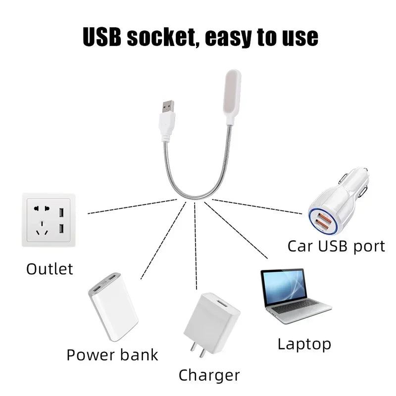 POCKETMAN Mini USB LED Book Light – Flexible Reading Lamp