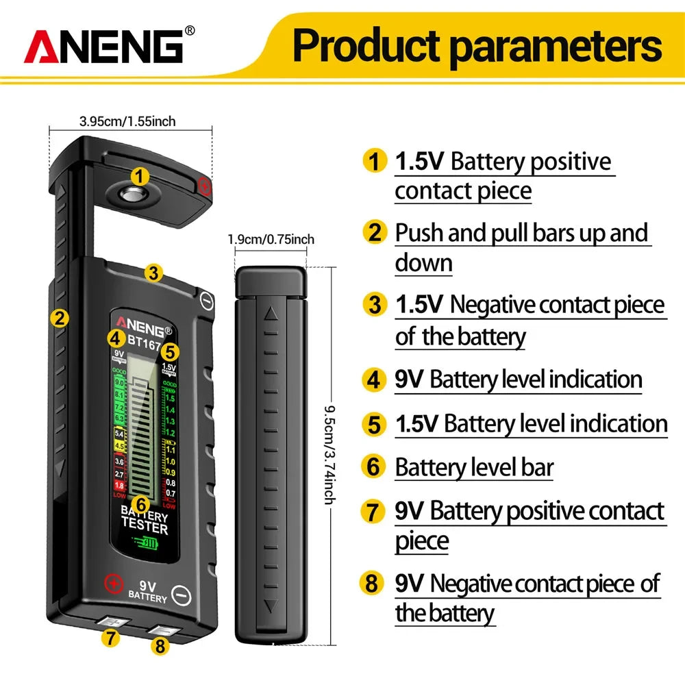 ABS Plastic Level Detector ANENG BT167 Battery Measure