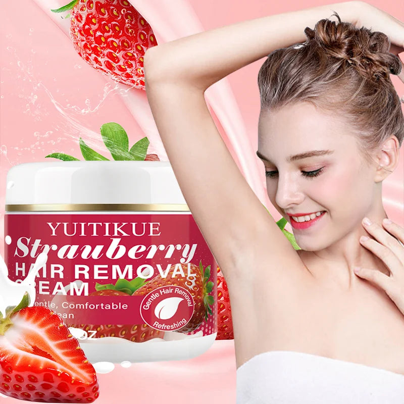 YUITIKUE Strawberry Hair Removal Cream for Sensitive Skin 60g Hair Removal Cream Zpaxo