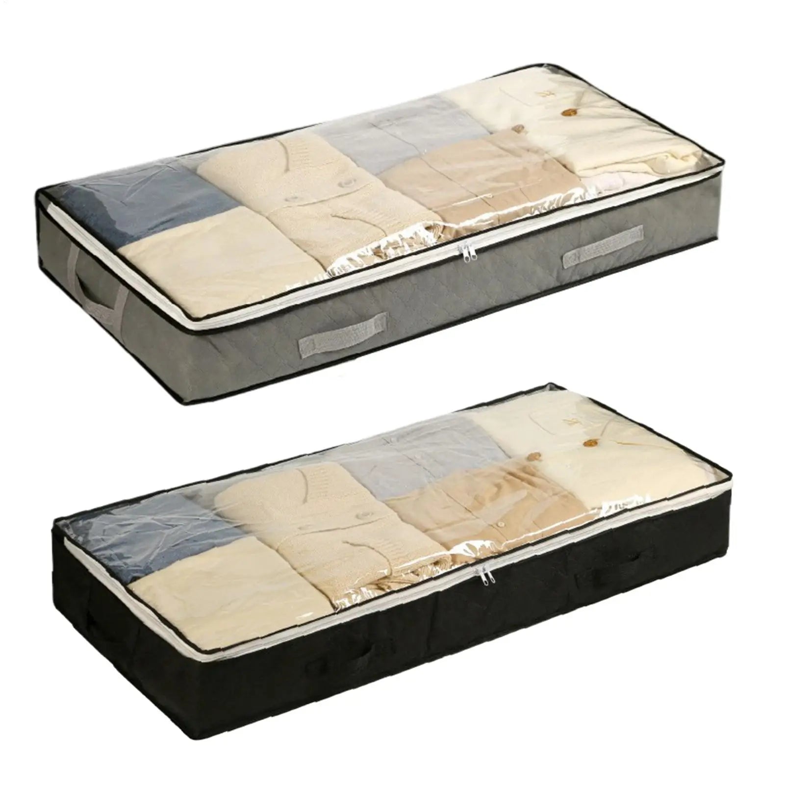Under Bed Storage 2 Pieces Bedding Organizer Under Bed Clothes Organizer for Homeowners Renters Bedding Comforter Towel Shoe Zpaxo