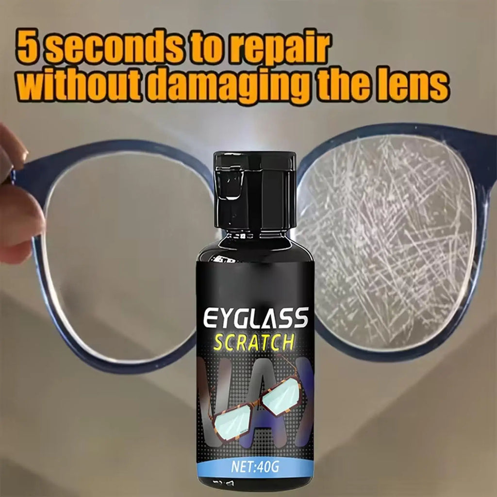 Scratch Remover Eyeglasses Lens Repair Polishing Cream Sponge Cloth