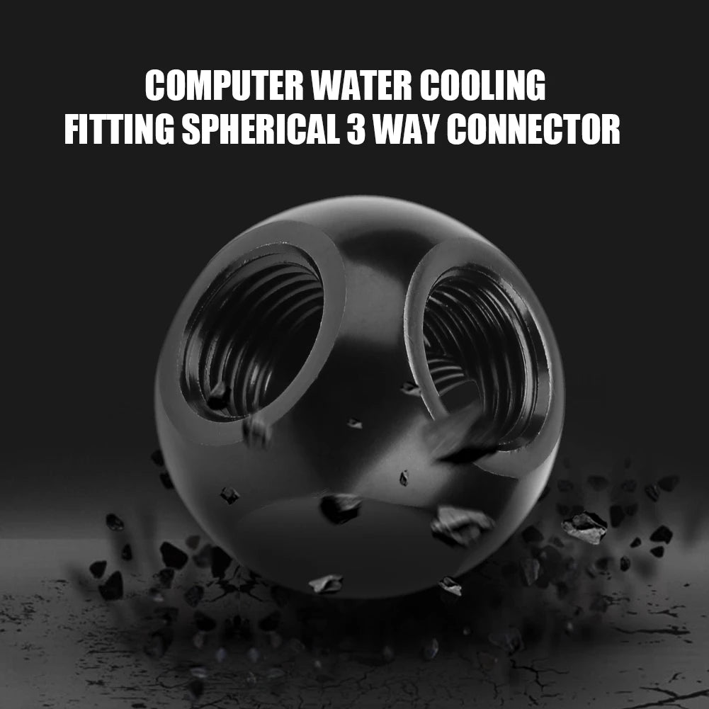 Water Cooling Connector G1/4 Threaded 3 Way Brass Adapter Computer Water Cooling Fitting Spherical Connector Zpaxo