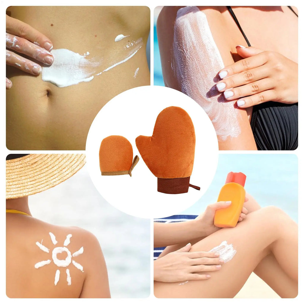 2-Pack Self-Tanning Mitt – Streak-Free Flocking Applicator Self-Tanning Mitt Zpaxo