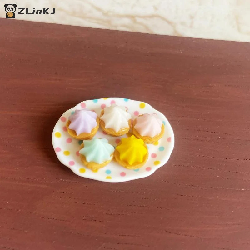▶1/5Pcs Miniature Dollhouse Cream Cake Dessert Christmas Strawberry Ice Cream Cup Pretend Play Kitchen For Kids Toy Accessories Zpaxo