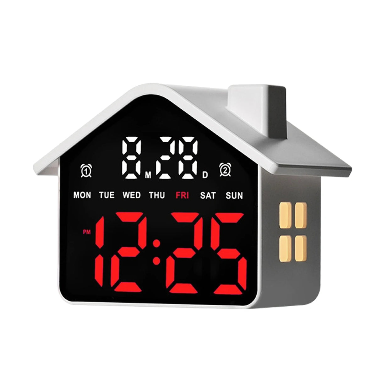 Led House Shaped Digital Alarm Clock Simple Electronic Small Night Zpaxo style H