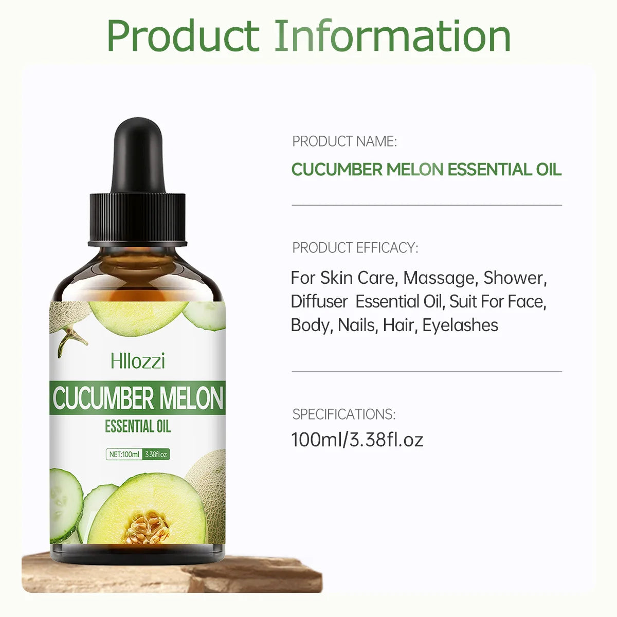 CUCUMBER MELON ESSENTIAL OIL high-quality moisturizing nourishing massage oil with refreshing scent, suitable for all skin types Zpaxo