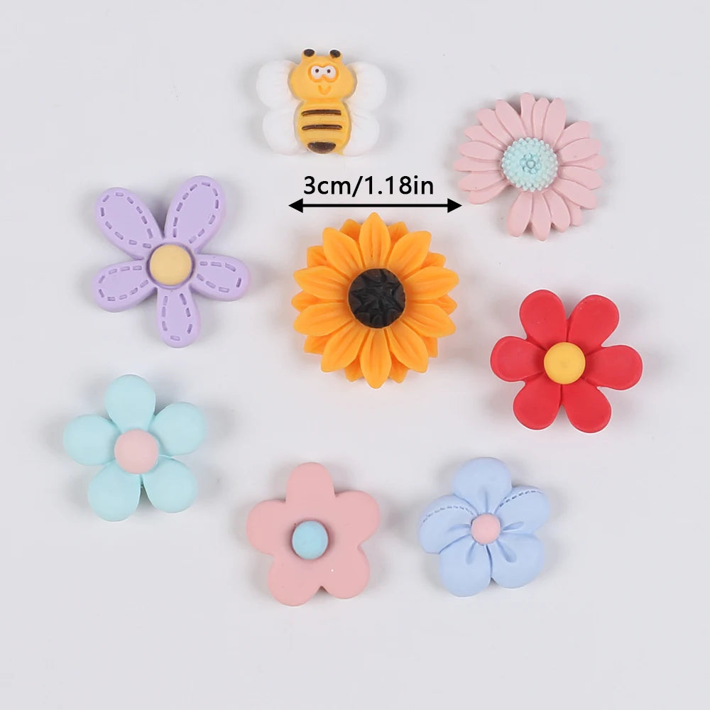 8Pcs Cartoon Flower Fridge Magnets Decorative Magnets for Dishwasher Whiteboard Storage Kitchen Home Decoration Zpaxo