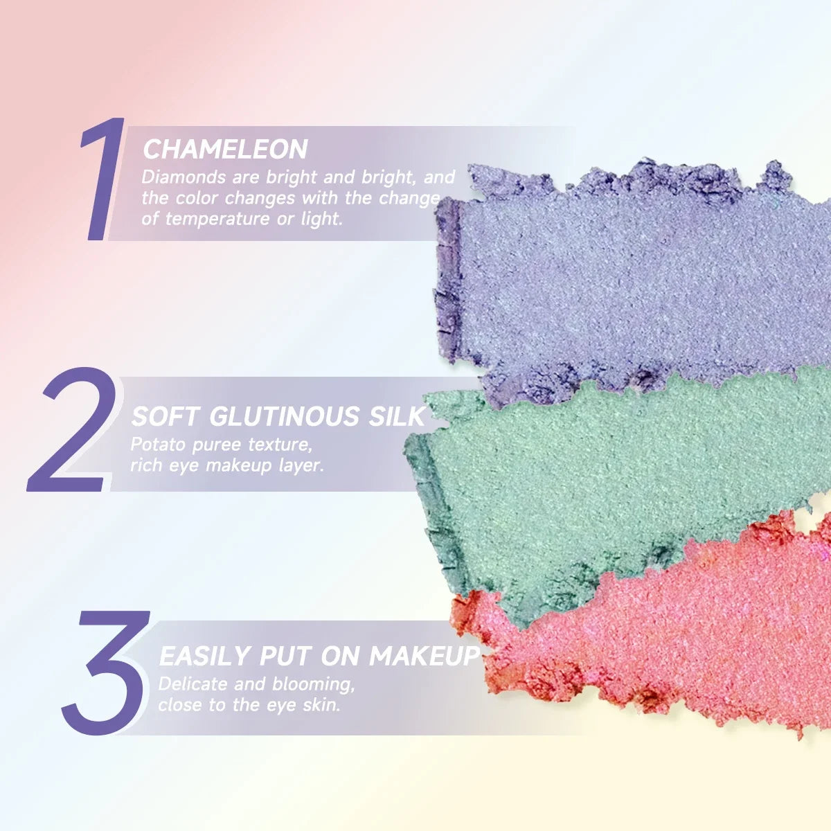 Waterproof Chameleon Glitter Eyeshadow Long Lasting Chrome Holographic Eyeshadow Powder Pigment Eye Makeup for Women Cosmetic Zpaxo