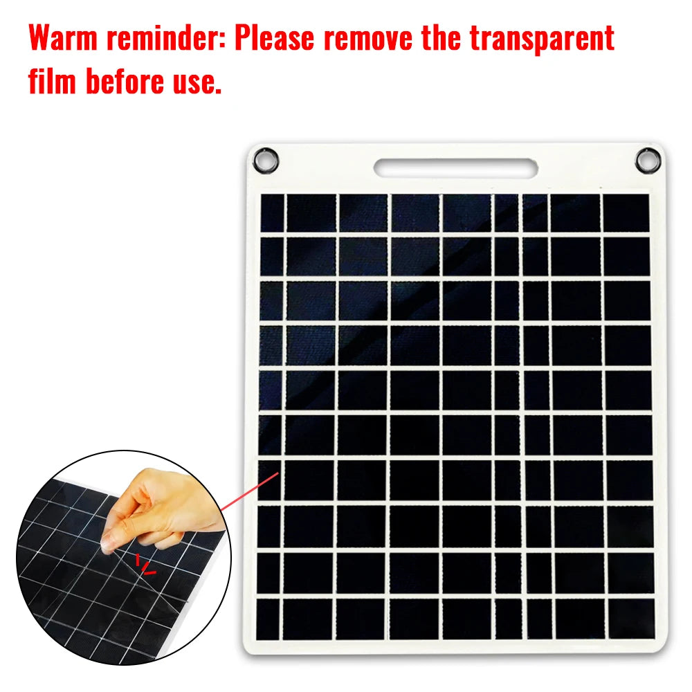 100W Solar Charger Dual USB Ports Waterproof Portable Panel Outdoor