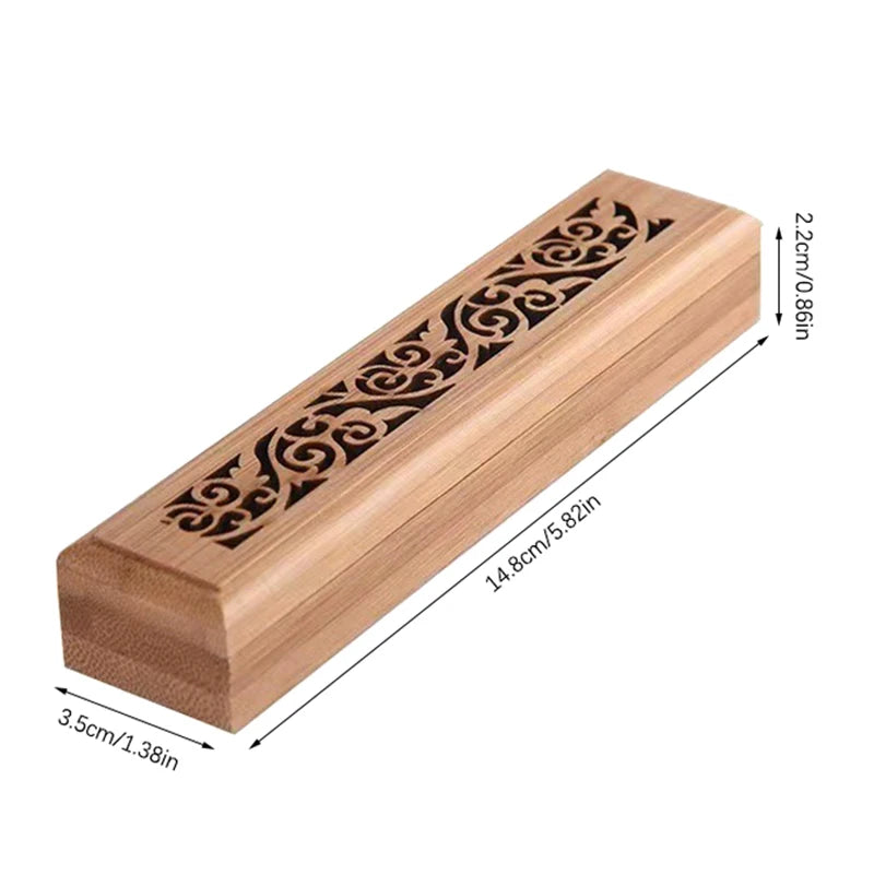 For Incense Storage And Burning Natural Bamboo Incense Burner With Laying Plate - Aromatherapy Wooden Box 1pc Zpaxo S