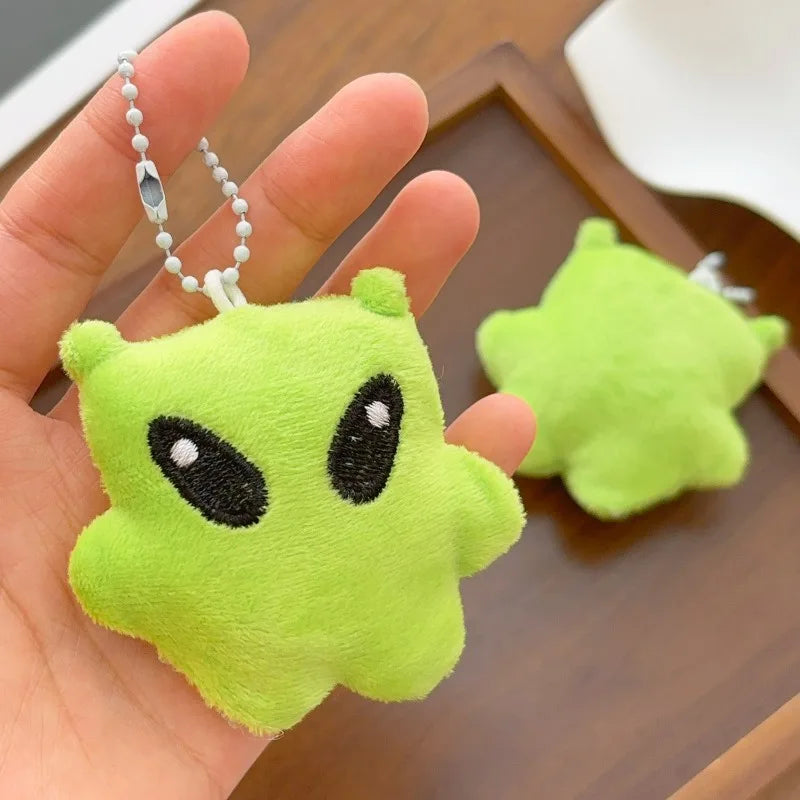 Cute Green Alien Star Plush Pendant Mini Soft Doll Keychain Versatile