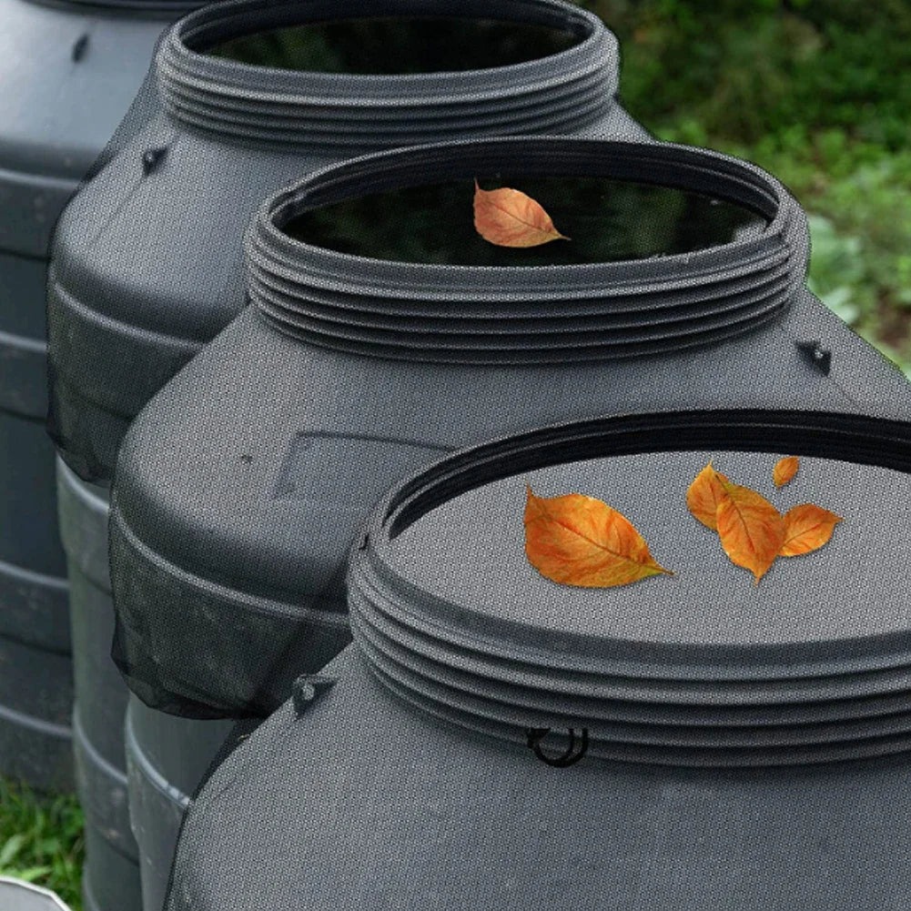 5-1PCS Rain Barrel Filter Mesh with Drawstring 120/110/100/80/60CM Nylon Rainwater Barrel Protector Screen Anti-fall Leaves Zpaxo