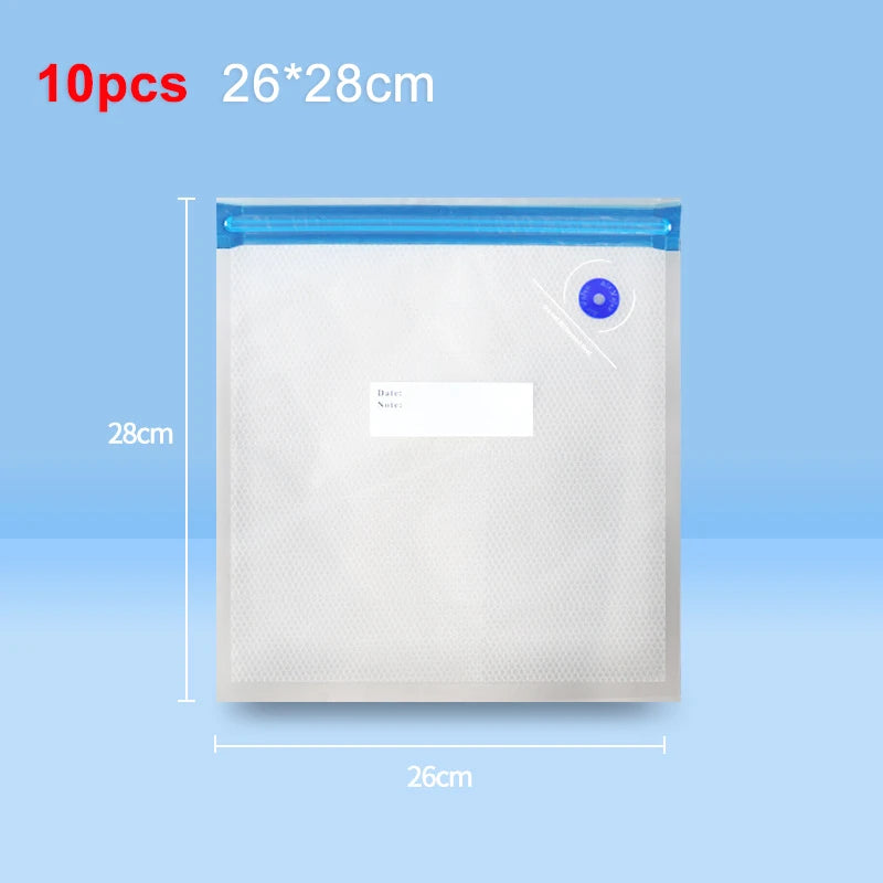 Food Vacuum Bags Reusable Packaging BPA-Free Sealing Air Valve Bag Zpaxo 10pcs 26x28cm
