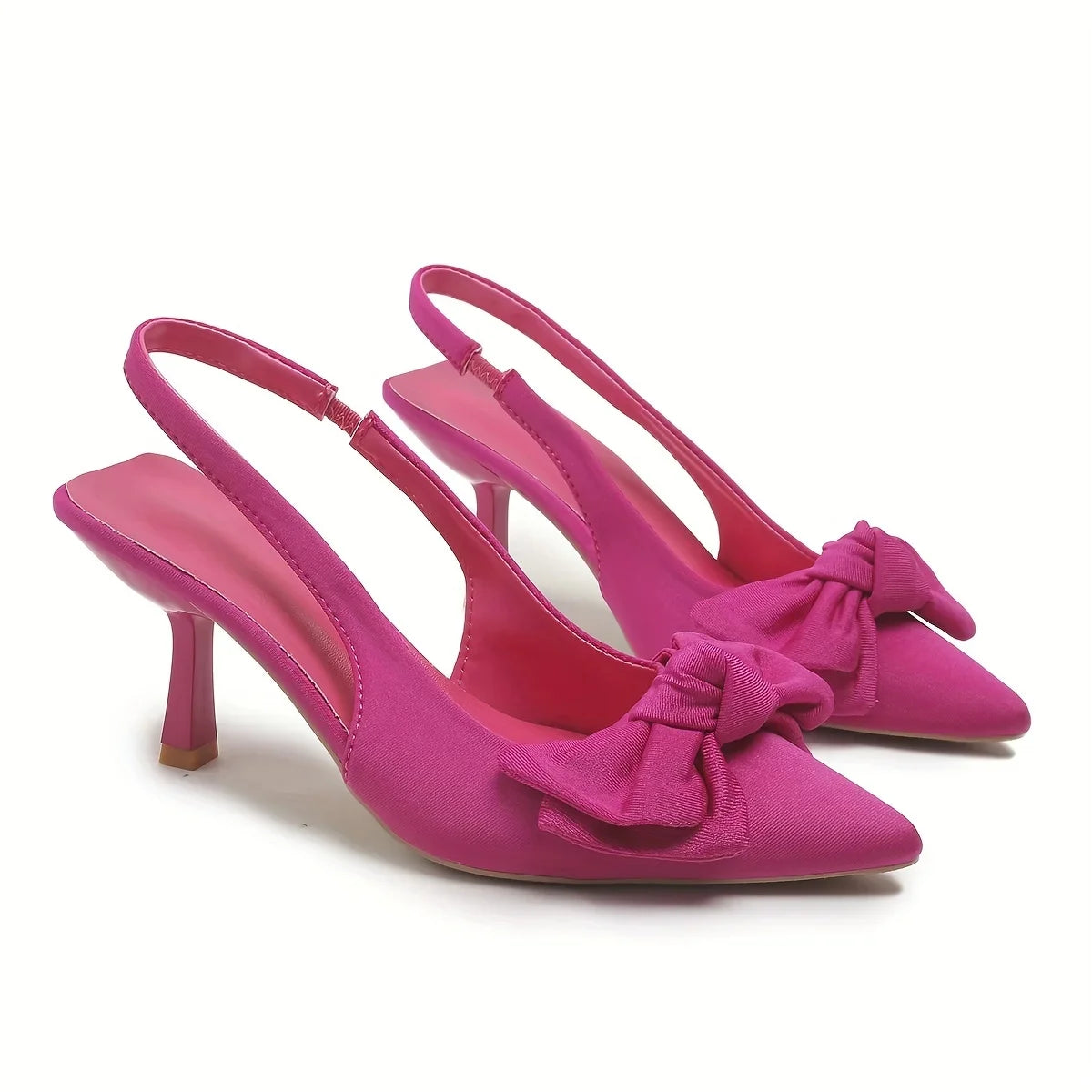 Women Sandals Summer Bow Wrapped Stiletto Fashion Pointed Toe Shallow Zpaxo Rosy Red 43