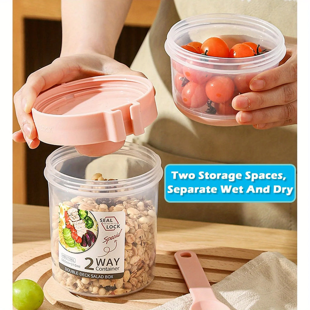 Portable Parfait Cups with Lid & Fork – Yogurt, Salad & Oatmeal Portable Food Containers Zpaxo