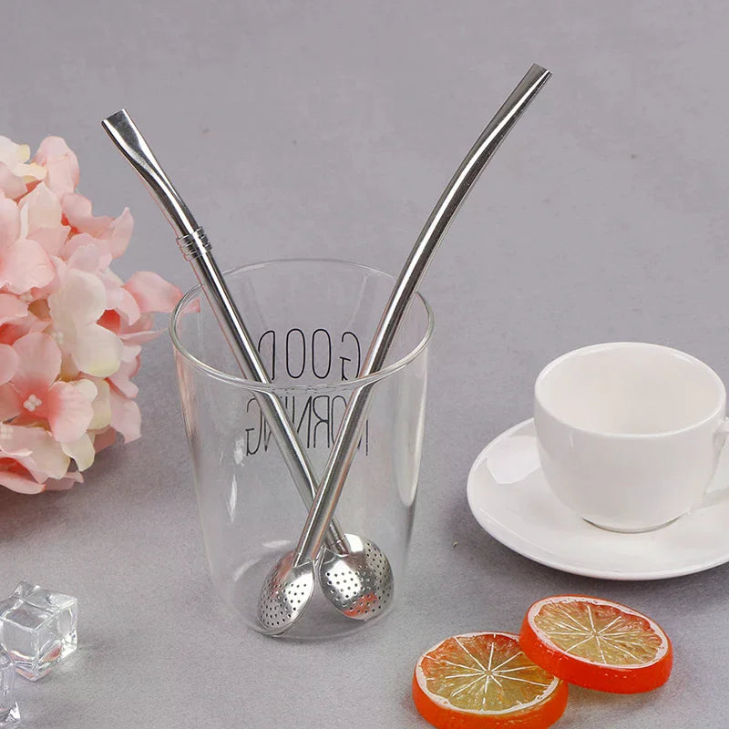 Stainless Steel Straws Yerba Mate Straw Tea Drinking Bombillas Filter Zpaxo