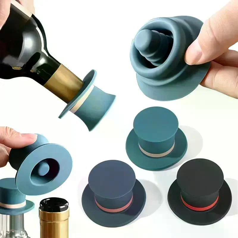 1 Magic Hat Silicone Wine Stopper Reusable Dustproof Bottle Seal Zpaxo
